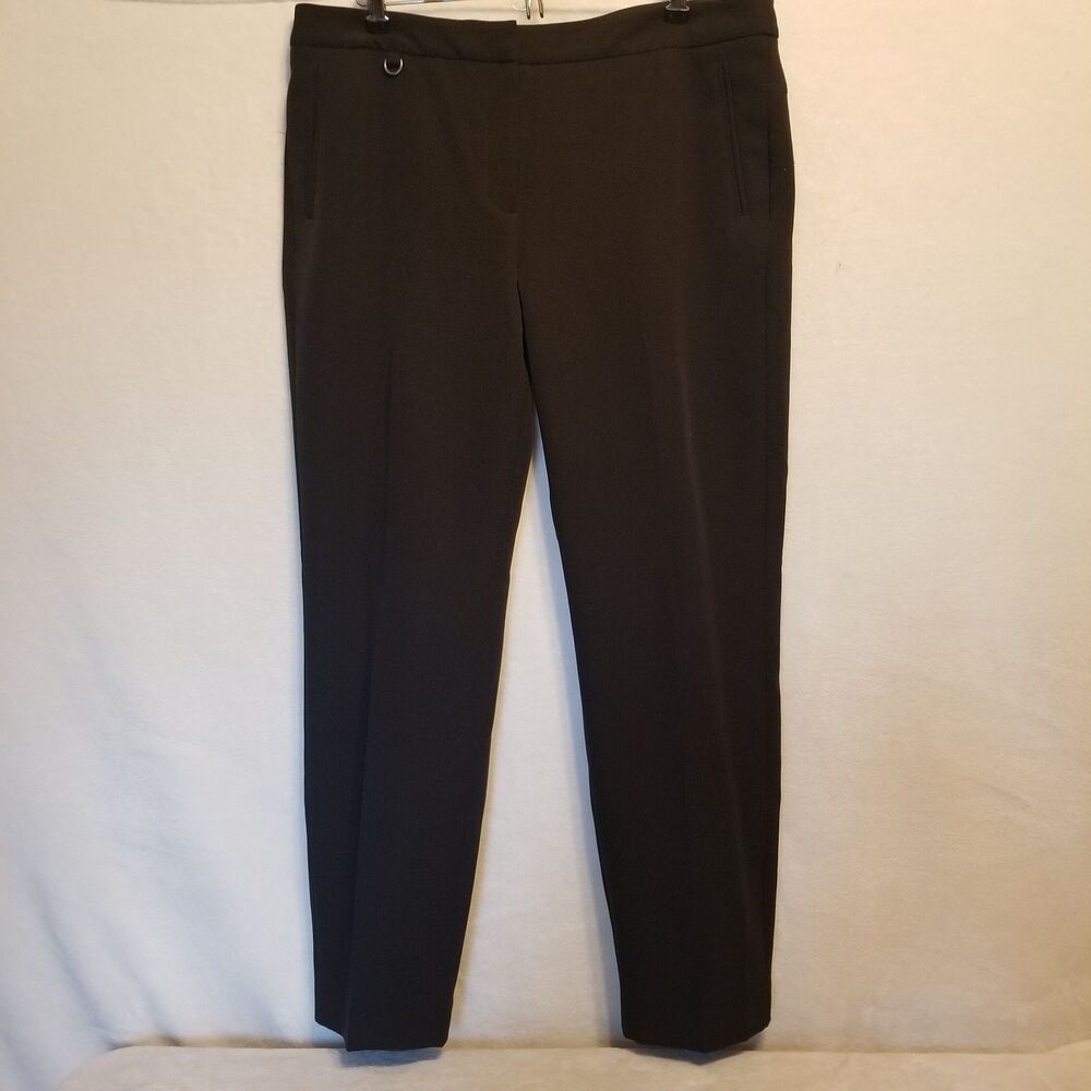 Adrianna Papell 12 Pants Black Tapered Trouser Lightweight Office Workwear Work